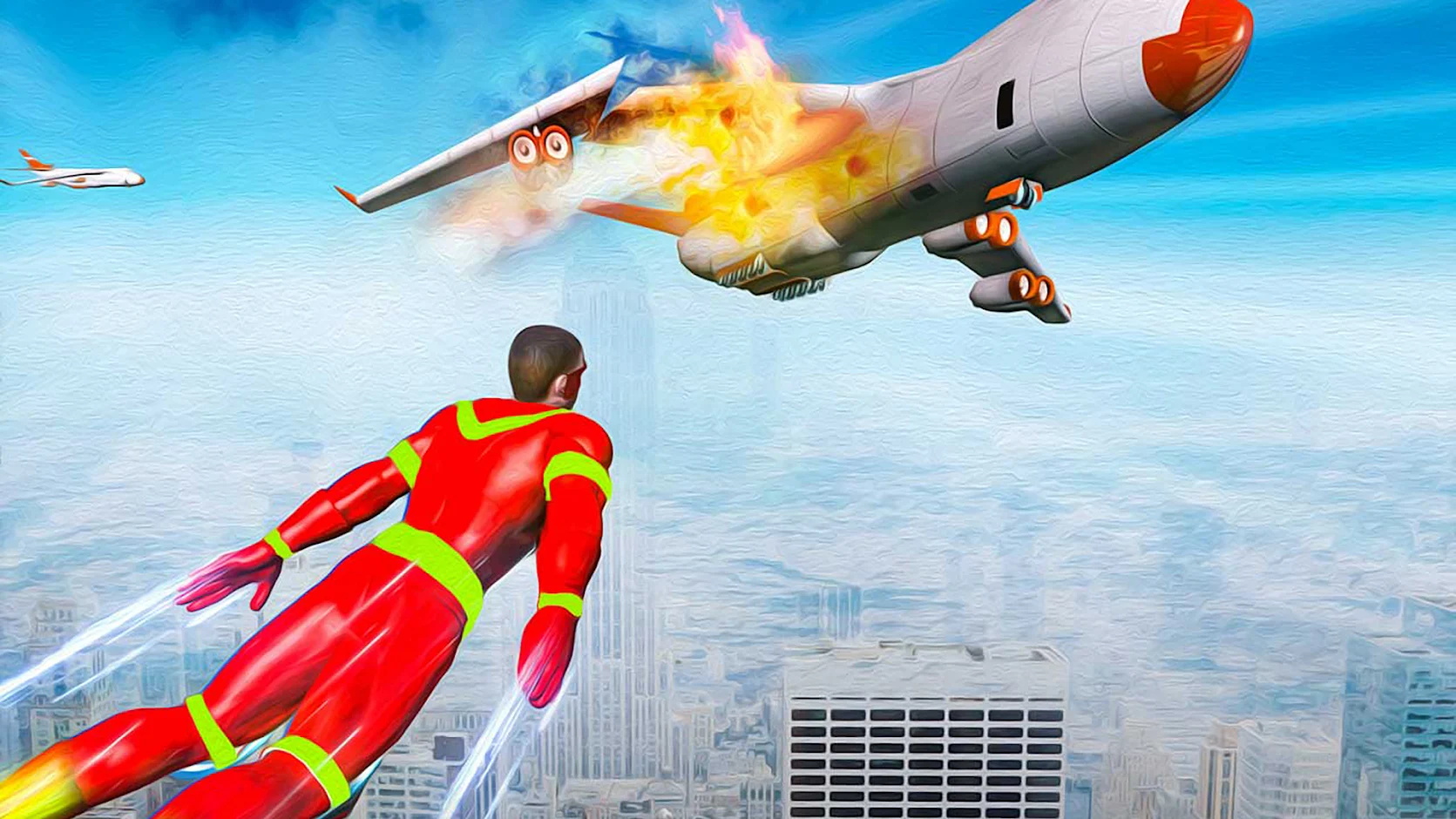 飞行超人城市英雄游戏